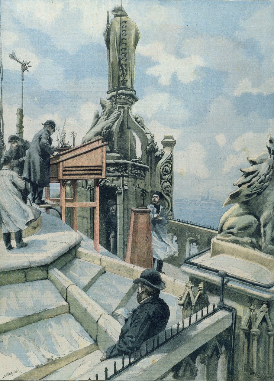 Meteorologinen observatorio matkalla St. Jacques, kuva Le Petit Parisienista, 20. marraskuuta 1902 tekijältä French School