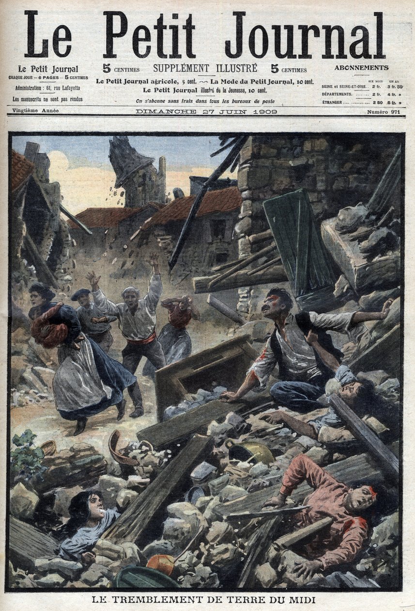 Midi-maanjäristys Kaakkois-Ranskassa - "Le Petit Journal" 27. kesäkuuta tekijältä French School