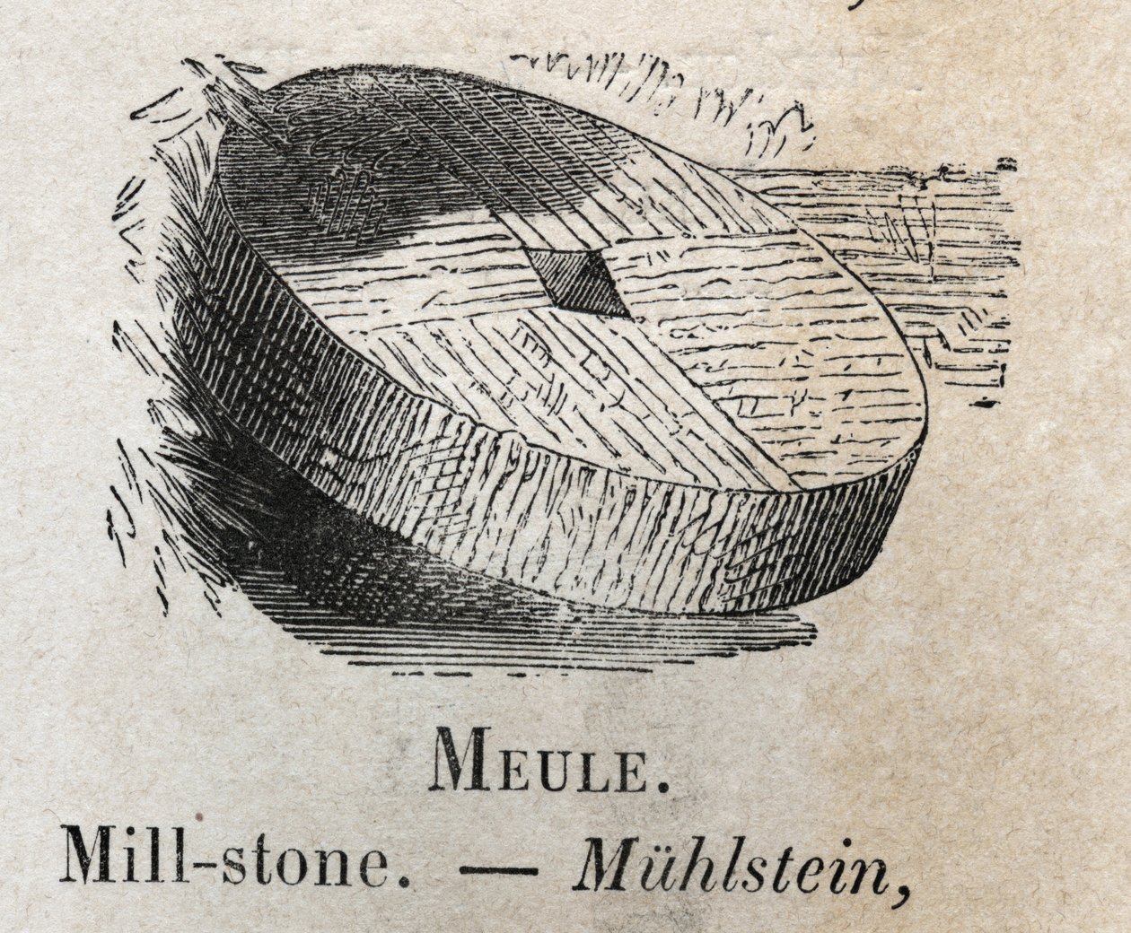 Armand Le-Brunin myllykivi "sanastossa havainnollistaa yleisiä sanoja". 1890 tekijältä French School
