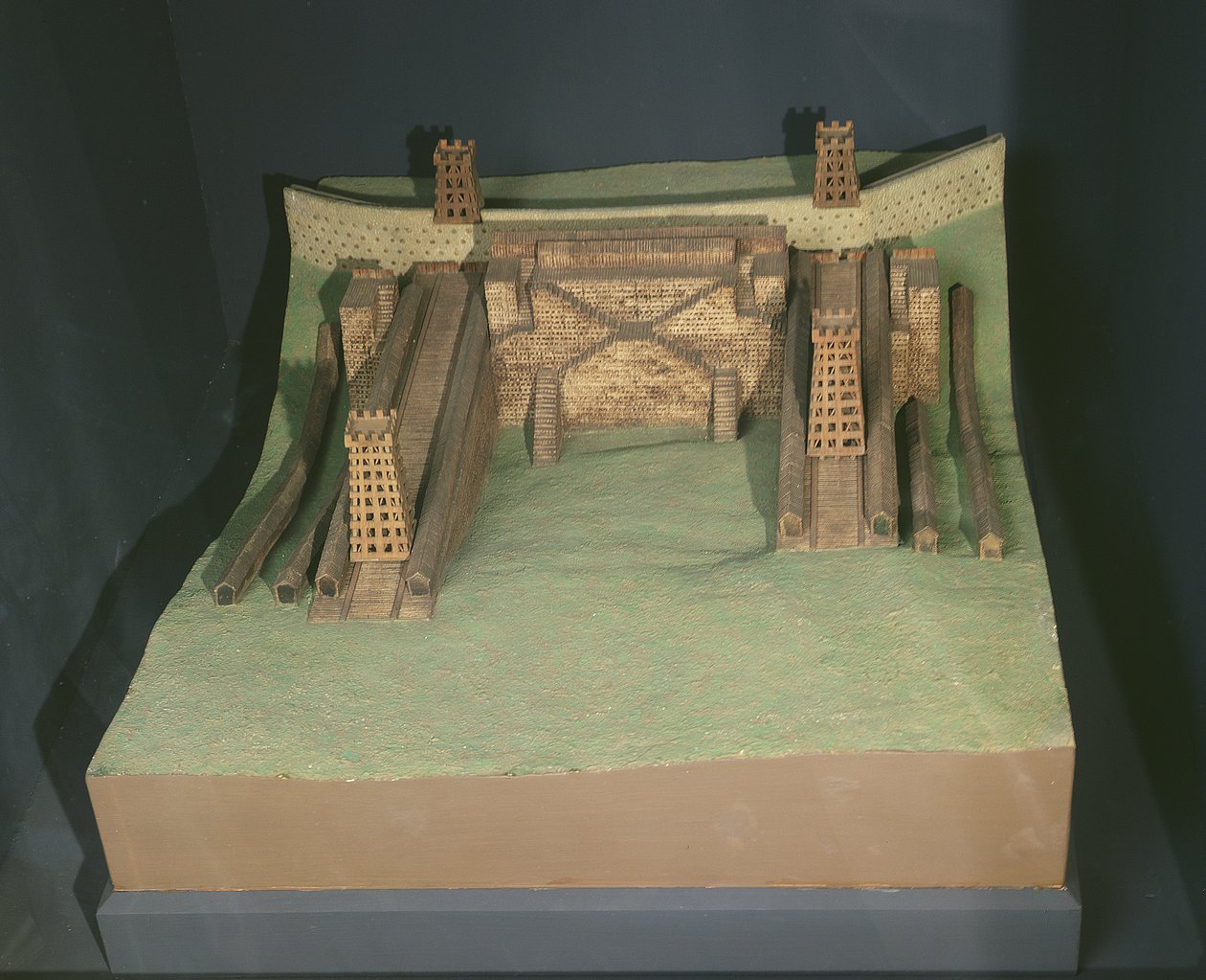 Malli Julius Caesarin (101-44 eKr.) rakennuksista Avaricumin (Bourges) edessä vuonna 52 eaa. tekijältä French School