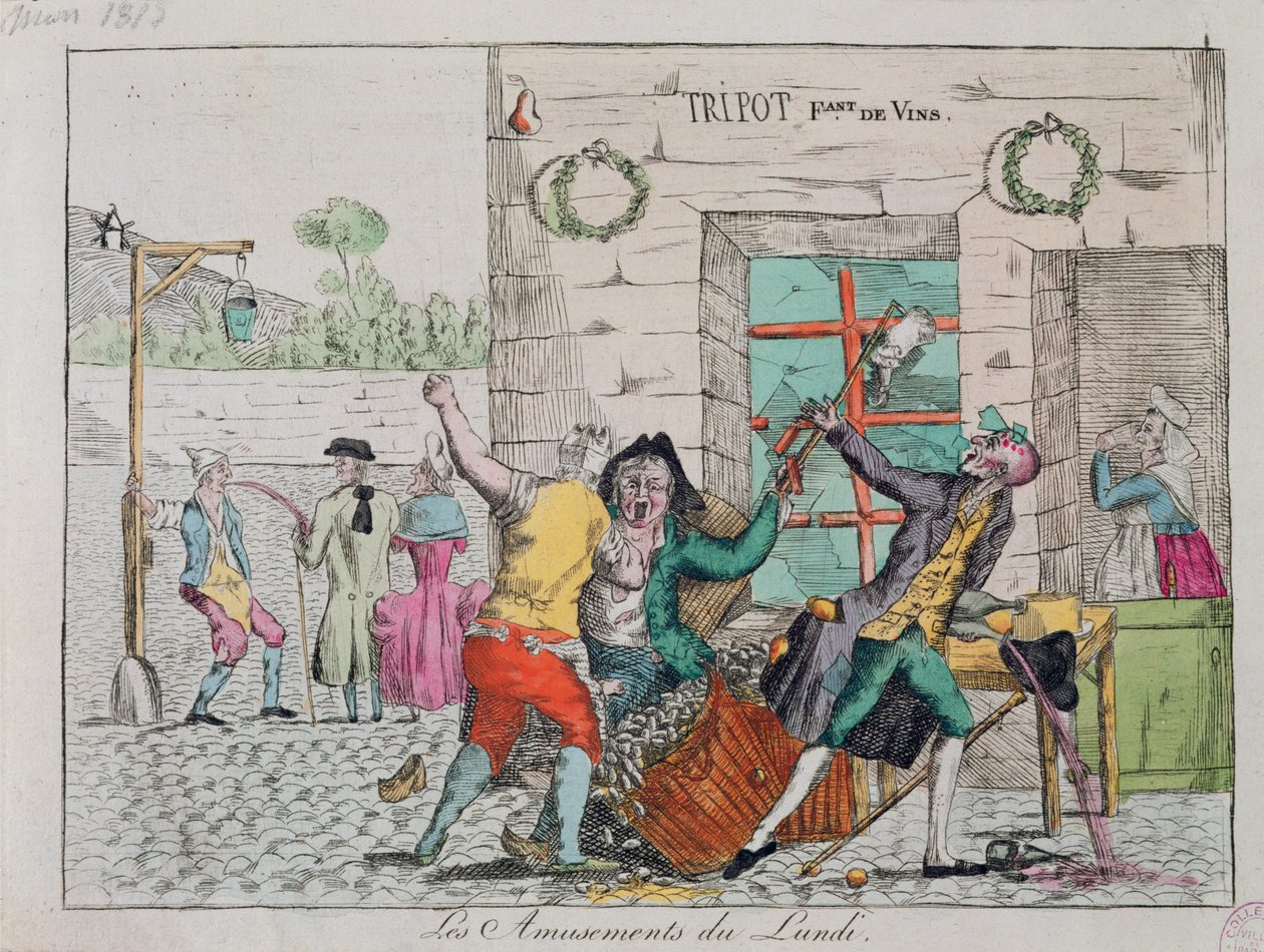 Maanantain huvituksia juomasukelluksessa, 1800-luvun alku tekijältä French School