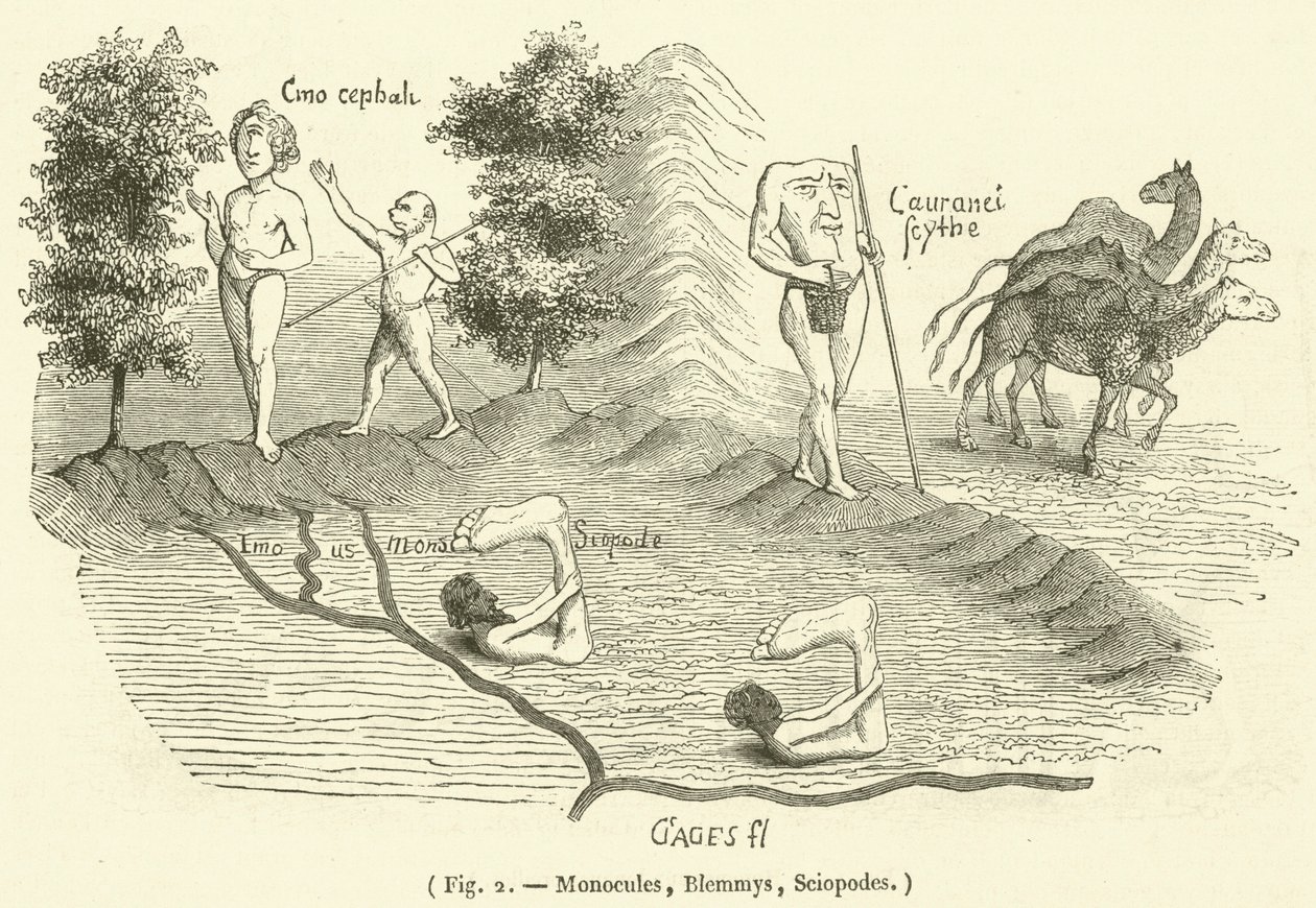 Monocules, Blemmys, Sciopodes (kaiverrus) tekijältä French School
