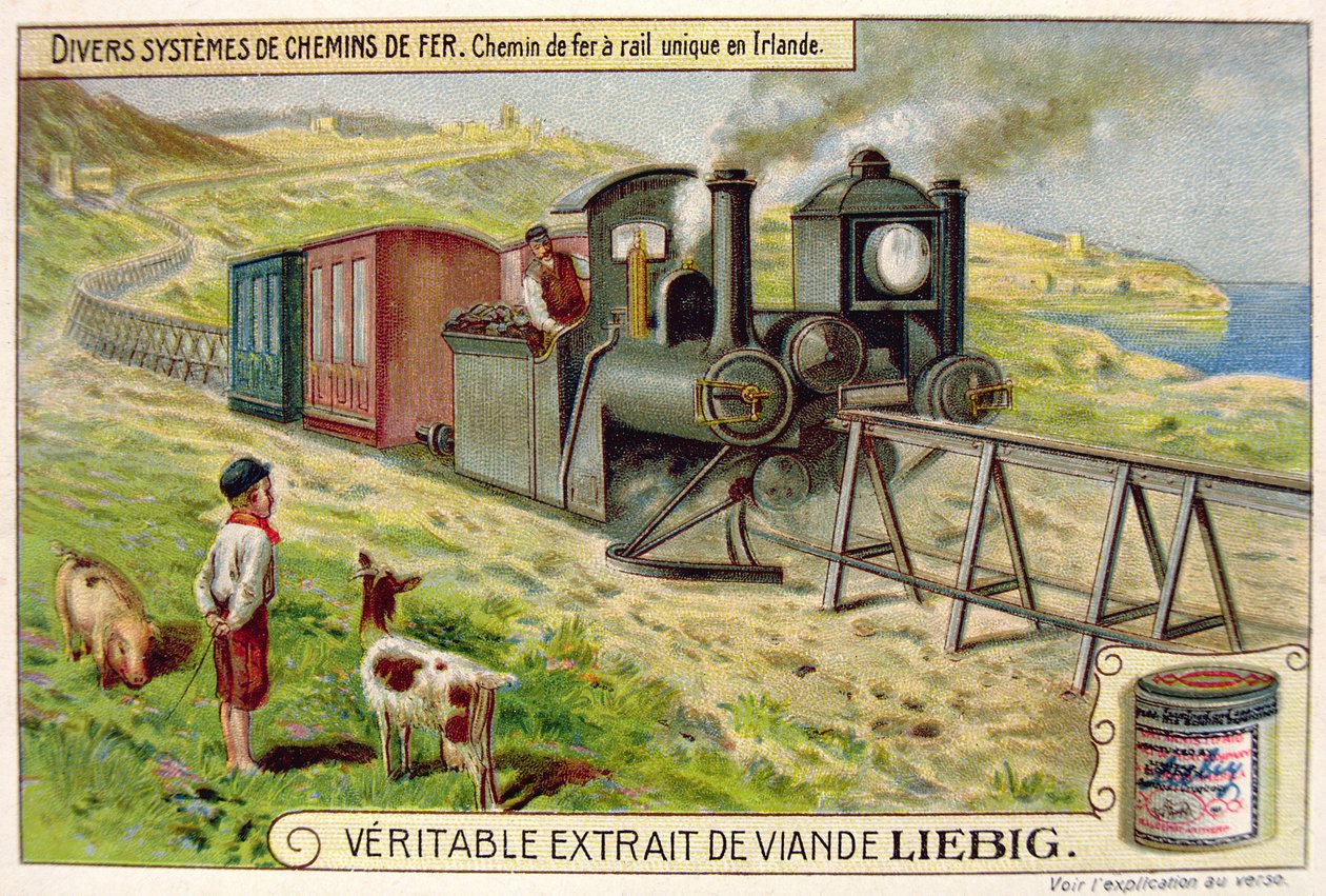 Monorail-juna Eiressä, Veritable Extrait de Viande Liebig -mainoskortti tekijältä French School