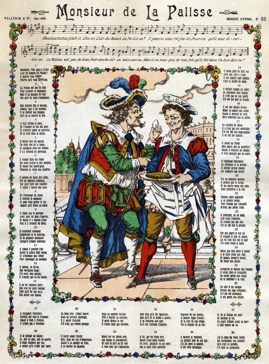 Monsieur de la Palisse. Kuva 1800-luvun Epinalista tekijältä French School