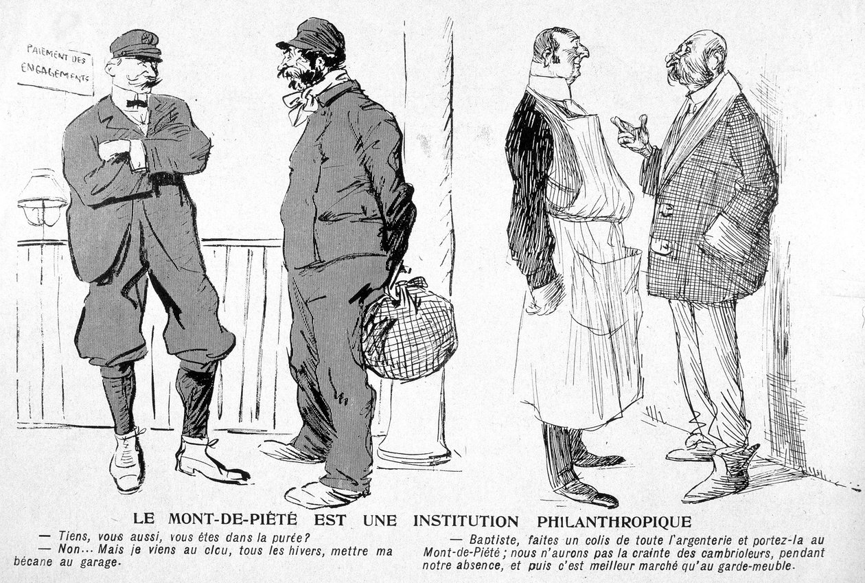 Mont-de-Piété on hyväntekeväisyysinstituutio - julkaisussa "The Butter Plate" 6.3.1905 tekijältä French School