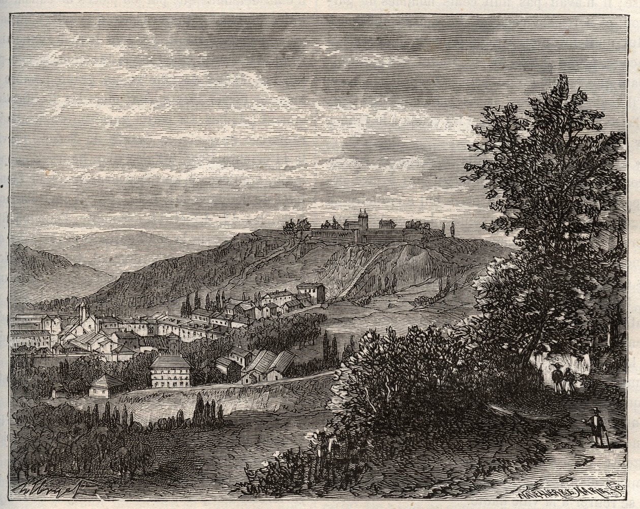 Montmedy - Meuse, Lorrinen alueella - kaiverrus V.A. Malt-Brownin kirjaan "La France illustrée: maantiede, historia, tilastohallinto". 1884 tekijältä French School
