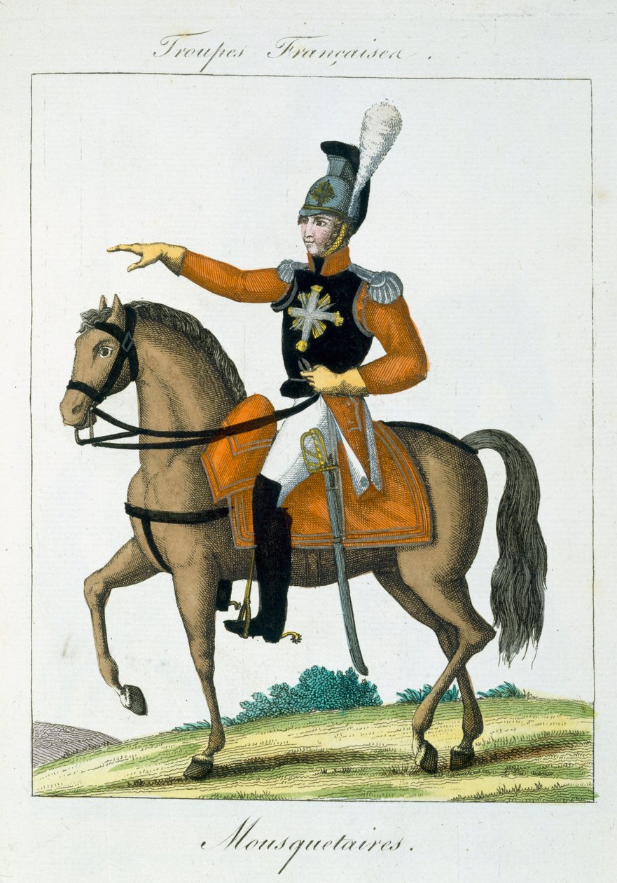 Muskettisoturi, Troupes Francaises, pubi. Bassetissa, Pariisissa, noin 1790 tekijältä French School