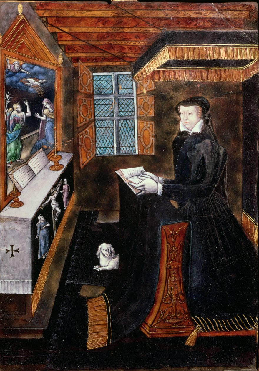 Surukaappi, jossa on kohtauksia Kristuksen elämästä ja Henri II:n (1519-59) ja Katariina de Medicin (1519-89) attribuutteja (emali ja puu) (yksityiskohta 154768) tekijältä French School