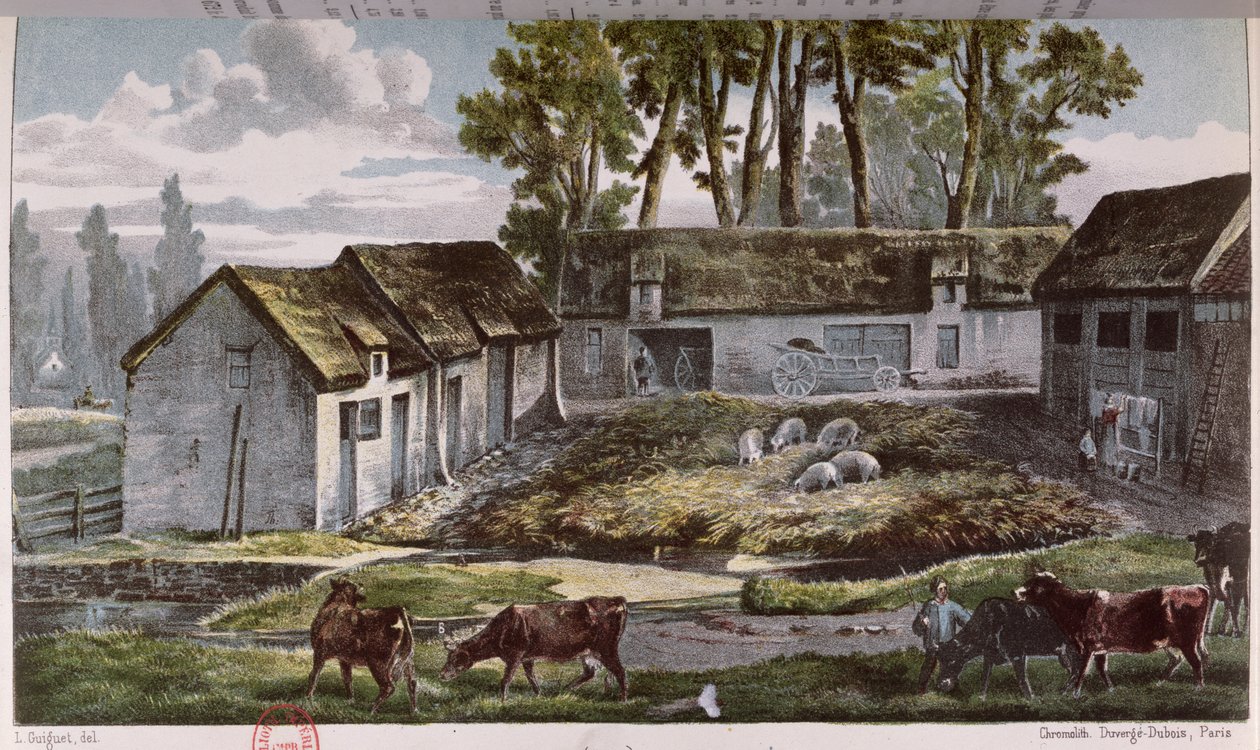 Vandercolmesin maatila Armbouts-Cappelissa (Nord) ennen lannan parannusta, 1867 tekijältä French School