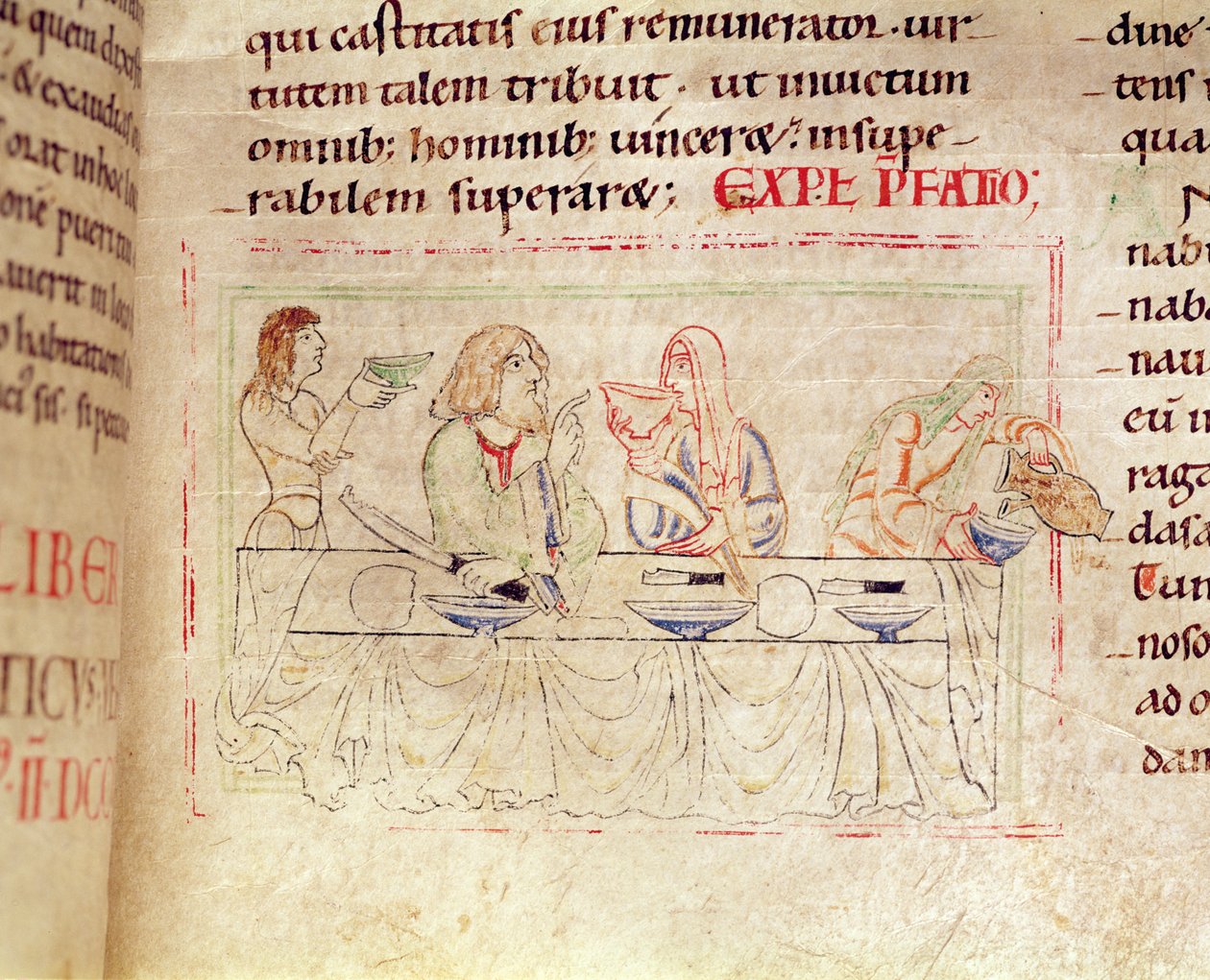 Ms.1215 t.3 fol.158v, Ateria Judithin ja Holofernesin kanssa, Etienne Hardingin Raamatusta, 1109 tekijältä French School