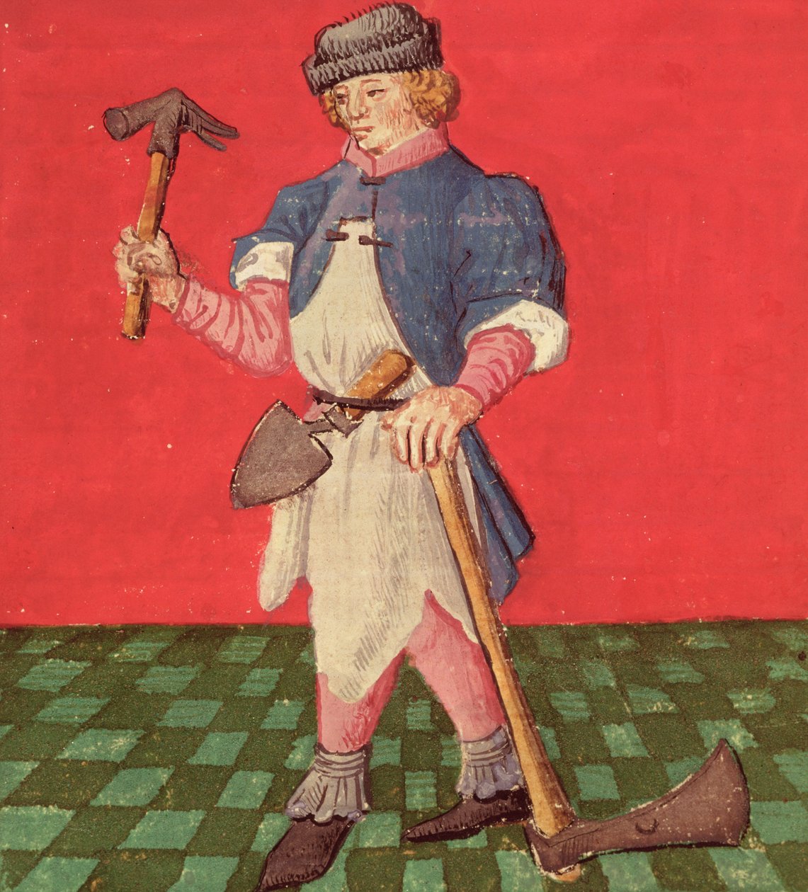 Ms.3066 fol.42 v The Seppä, Jacques de Cessolesin teoksesta Le Livre des Echecs Moralises tekijältä French School