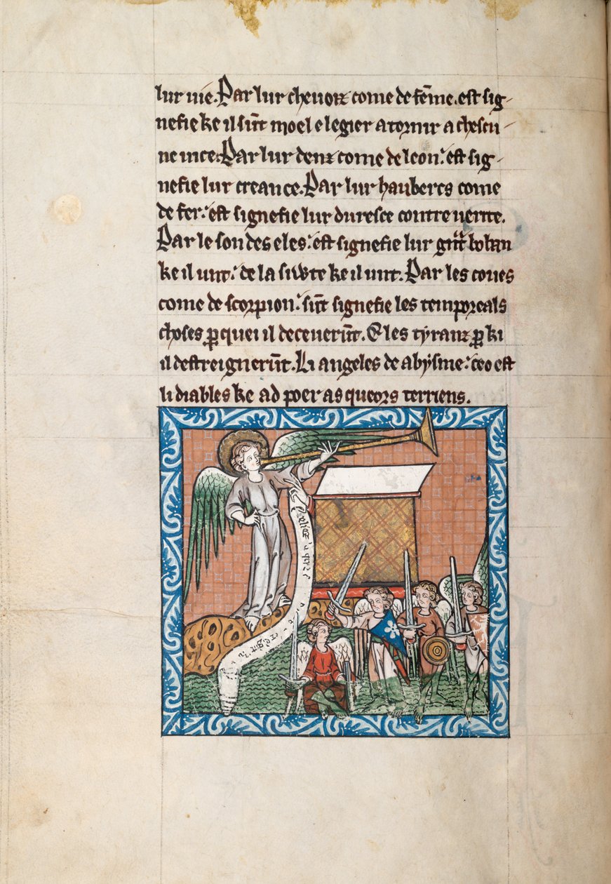 Ms65 f31v, Commentary on the Apocalypse of St John, 1200-luvun loppu (kynä ja muste ja tempera perunakalvolla) tekijältä French School