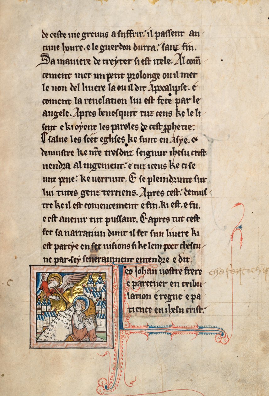 Ms65 f3r, Commentary on the Apocalypse of St John, 1200-luvun loppu (kynä & muste ja tempera perunakalvolla) tekijältä French School