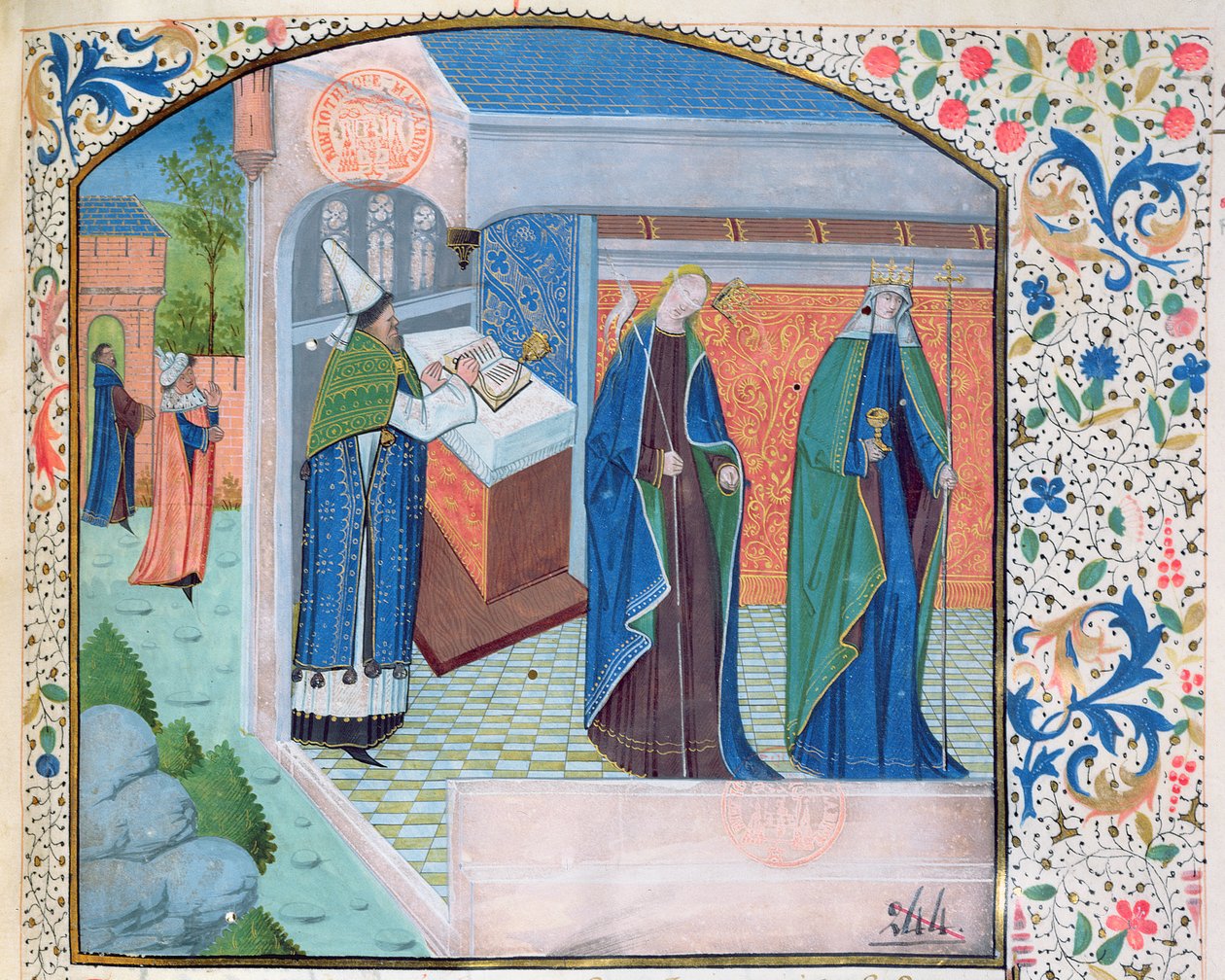 Ms 0338 f.1 Kirkko ja synagoga, n. 1465-1470 tekijältä French School