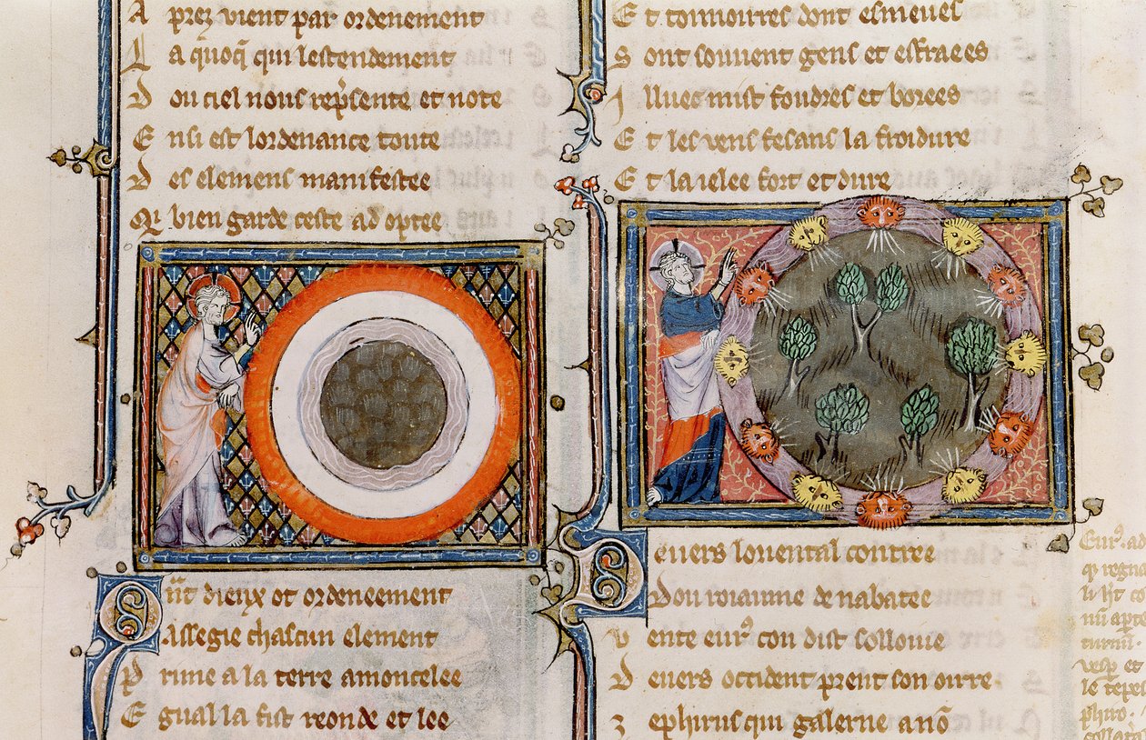 Ms 1044 fol.17v The Creation, Ovide Moralisesta kirjoittanut Chretien Legouais tekijältä French School