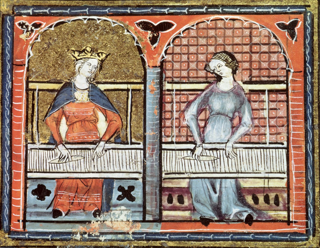 Ms 1044 fol.89v Women Weaving, Ovide Moralisesta kirjoittanut Chretien Legouais tekijältä French School