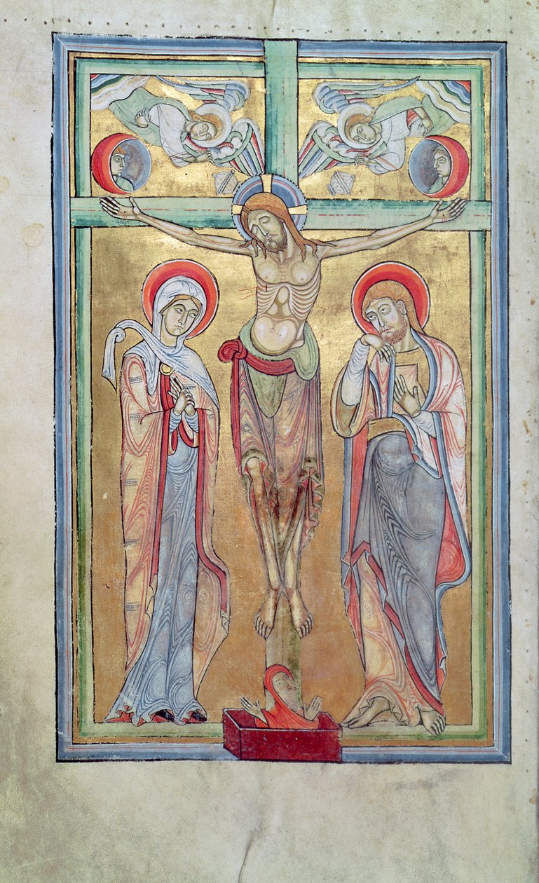 Ms 108 f.58v Ristiinnaulitseminen, Sacramentary of St. Amand tekijältä French School