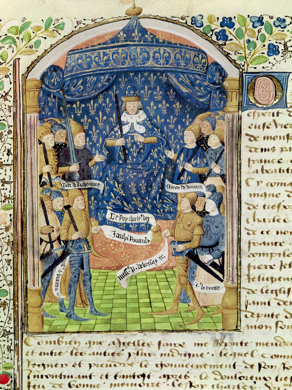 Ms 1151 f.1 Charles VII (1403-61) hovin ja Jeanne d
