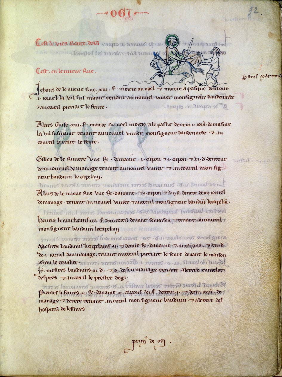 Ms 1175 f.92 St. Martin leikkaamassa viittaansa, Vieil Rentier dAudenarde, 1291-1302 tekijältä French School