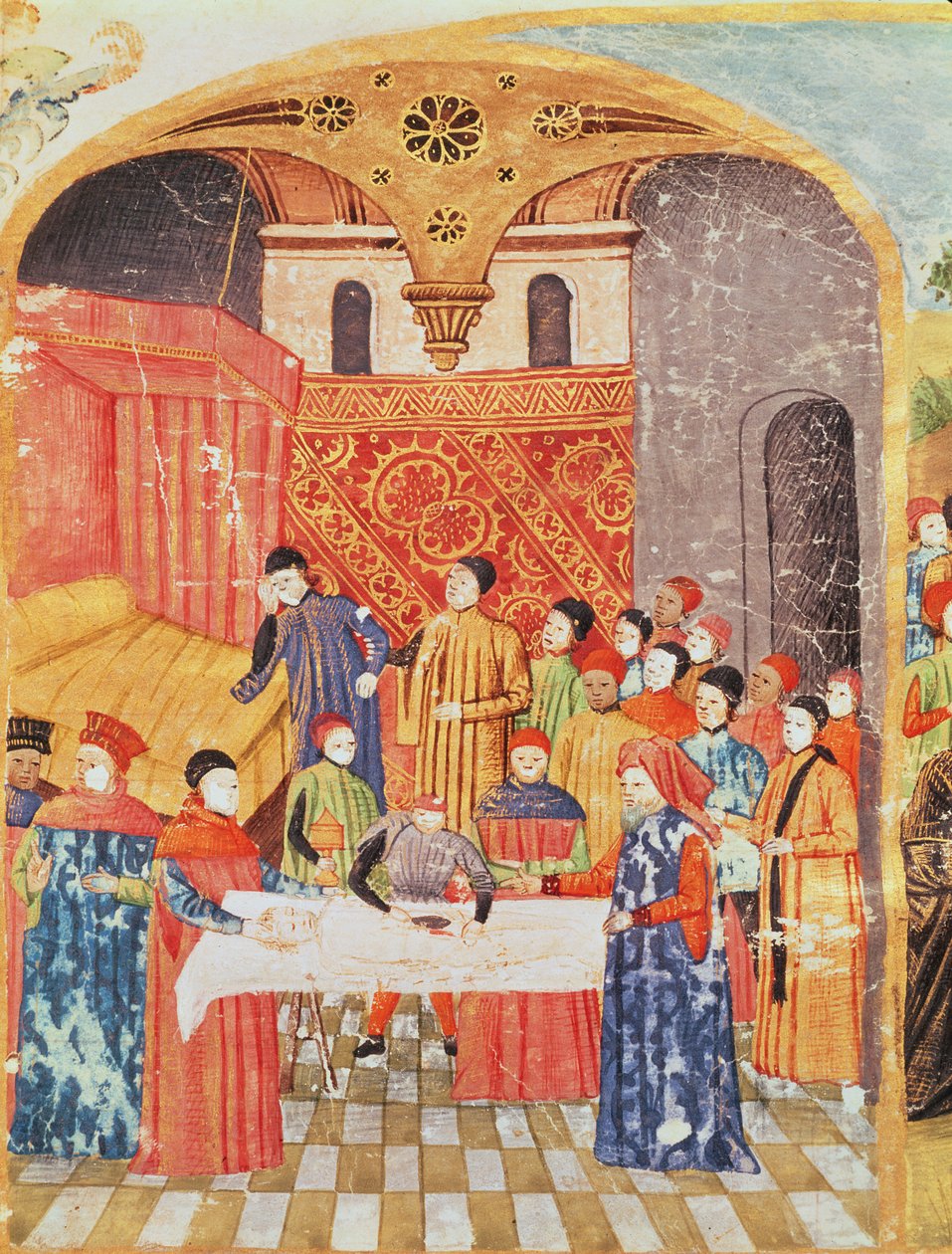Ms 1335 f.219 Aleksanteri Suuren ruumiin leikkaus Vie dAlexandre le Grandista tekijältä French School