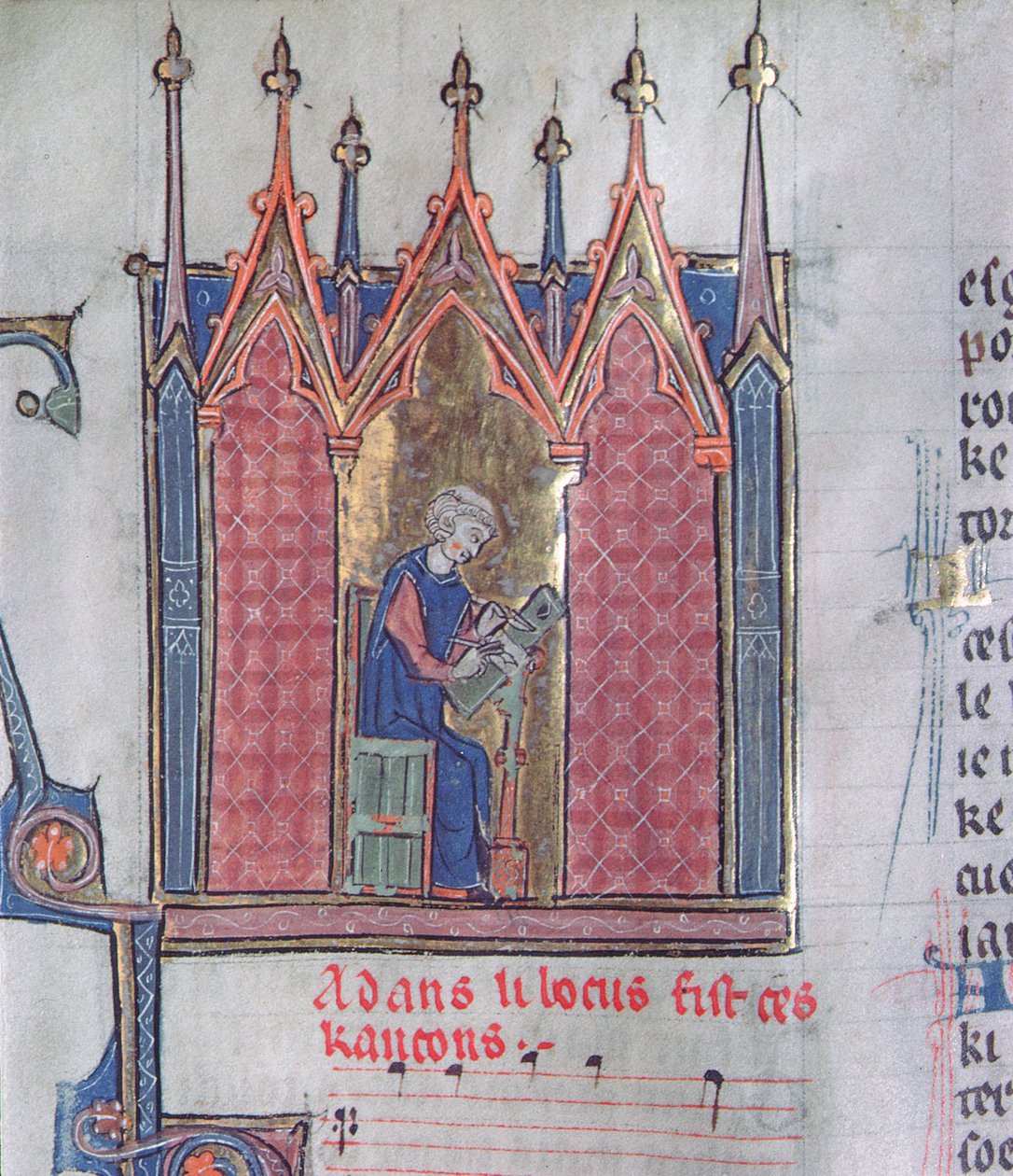 Ms 139 fol.142v Adam de la Halle, Chansonnier dArras tekijältä French School