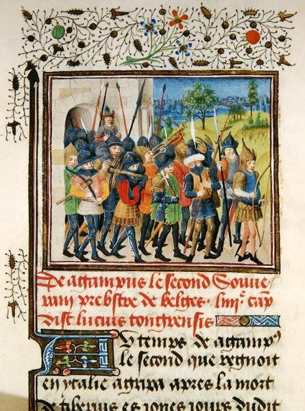 Ms 149 t.1 fol. 45 Armeija kampanjassa, Histoire des Nobles Princes de Hainaut