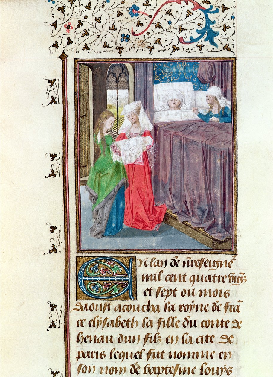 Ms 149 t.3 f.119 Louisin (1187-1226) syntymä vuonna 1187, Histoire des Nobles Princes de Hainaut