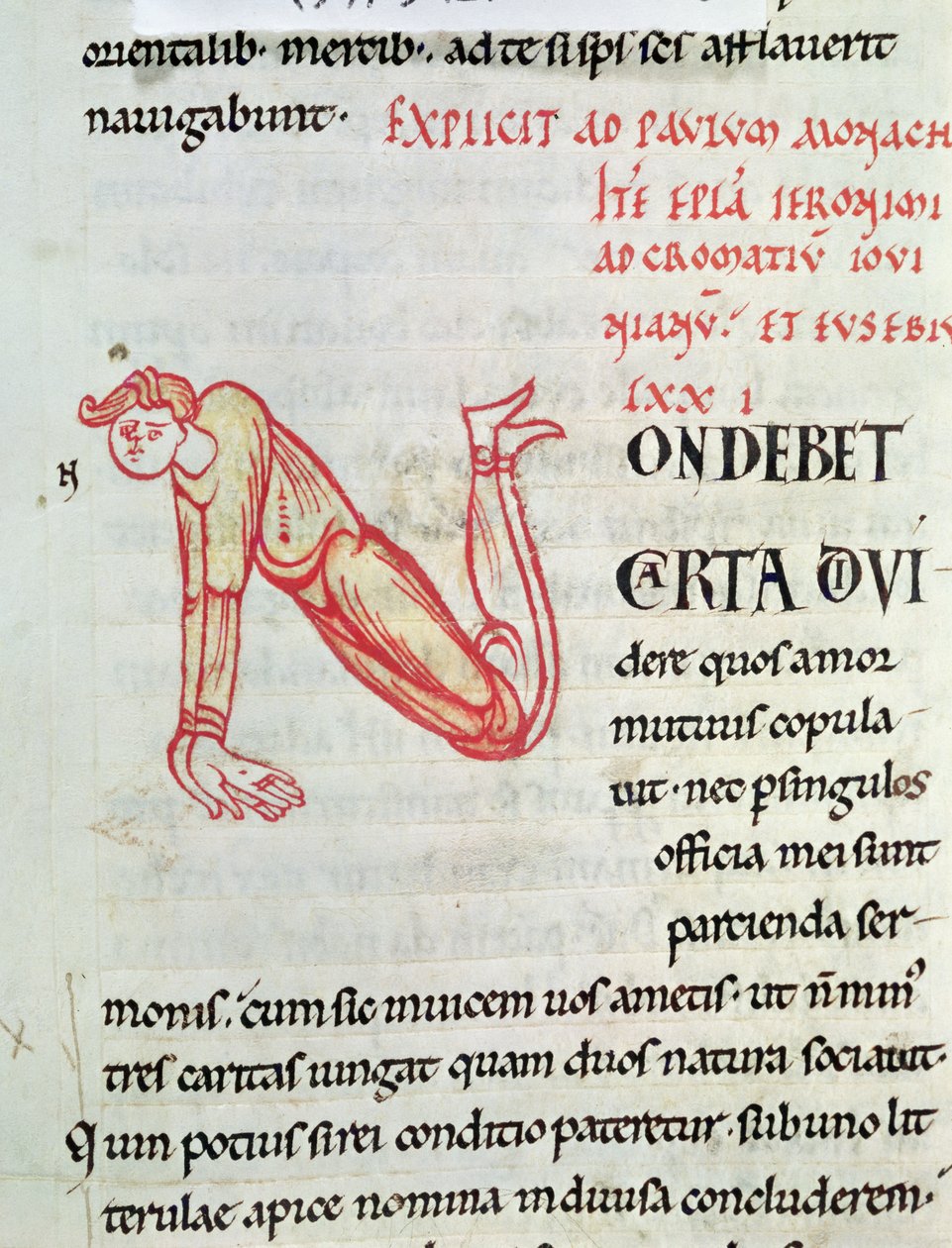Ms 154 fol.137v Historioitu alkukirjain N, St. Hieronymuksen kirjeistä tekijältä French School