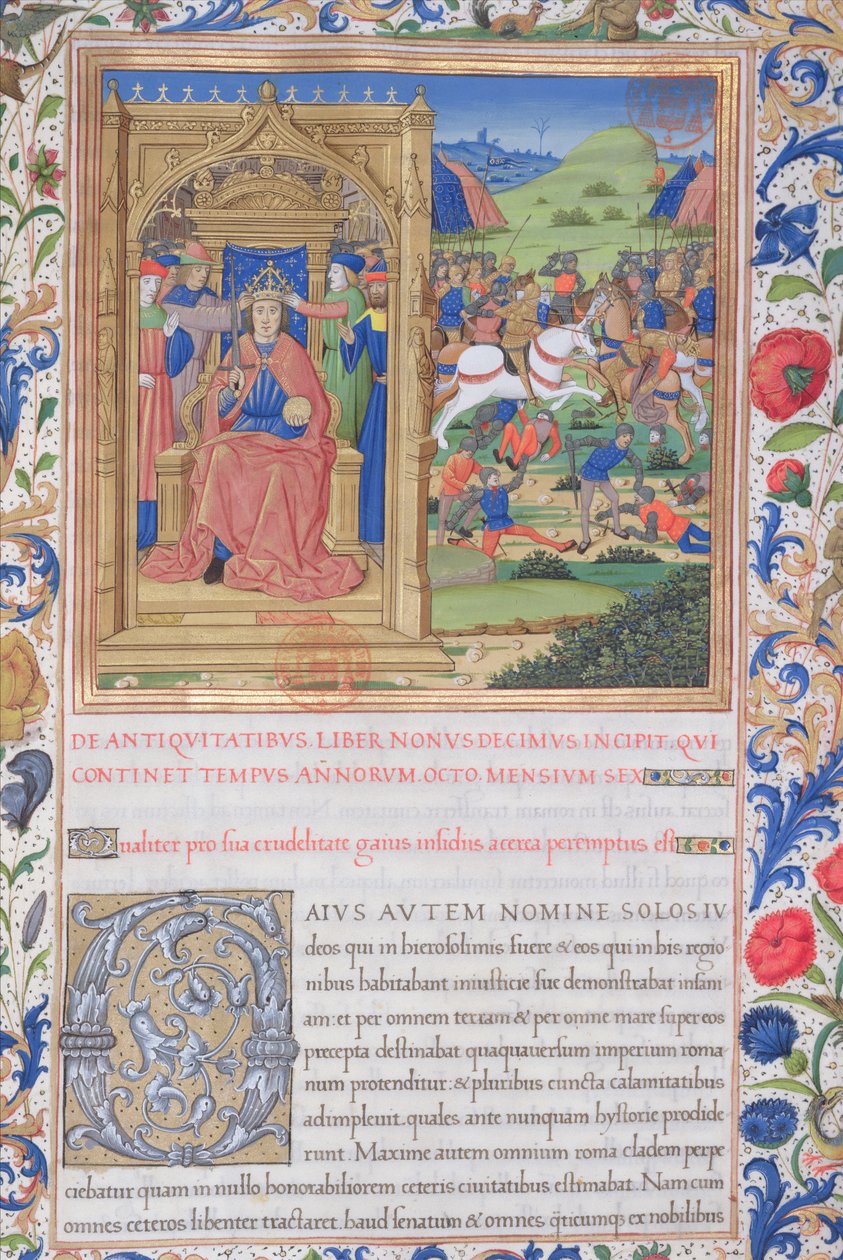 Ms. 1581 f. 371v Kuva kirjasta XIX (Juutalaisten lähdöstä Babylonista Rooman syyttäjälle Fadusille), Flavius Josin juutalaisten antiikin (Antiquitates Judaicae) luvusta 1 tekijältä French School