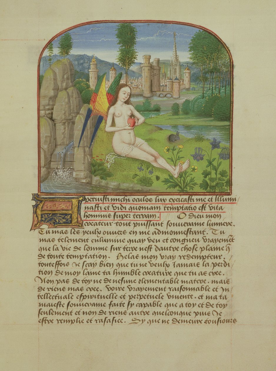 Ms 165 fol.31r The Soul Seated by Stream, lInstruction dun Jeune Prince, kirjoittanut Rene dAnjou, n.1465-68 tekijältä French School