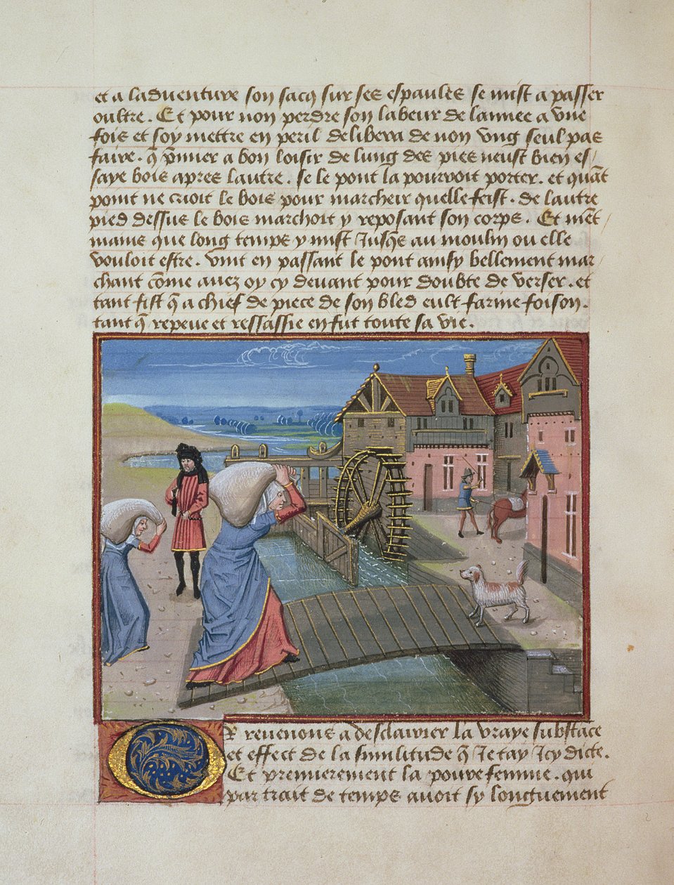 Ms 165 fol.48v A vesimylly, Rene dAnjoun ohje dun Jeune Prince, n. 1465-1468 tekijältä French School