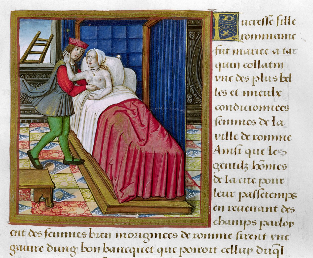 Ms 17 Lucretia, julkaisusta Lifes of Famous Women, n. 1505 tekijältä French School