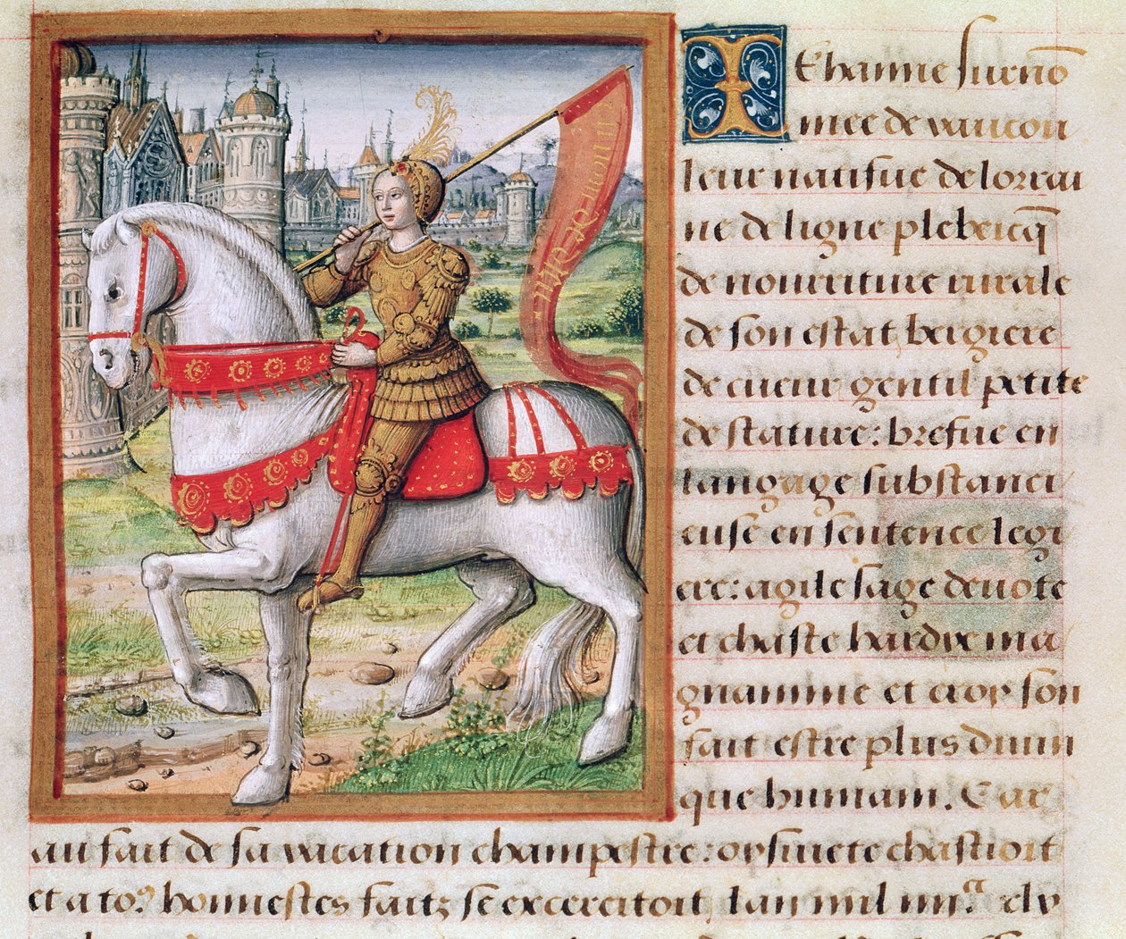 Ms 17 f.76 Jeanne of Arc elokuvasta Lifes of Famous Women, n. 1505 tekijältä French School
