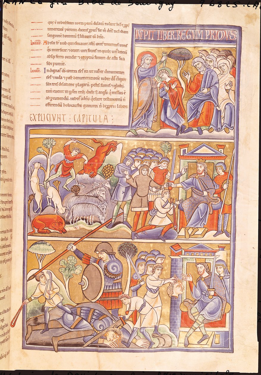 Ms 1 f.93r The Story of David, Souvignyn Raamatusta tekijältä French School