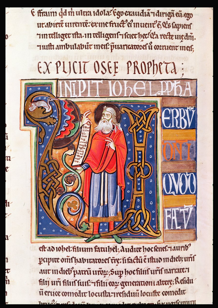 Ms 1 fol.193v Historioitu alkukirjain U, joka kuvaa Joelia, Souvignyn Raamatusta tekijältä French School