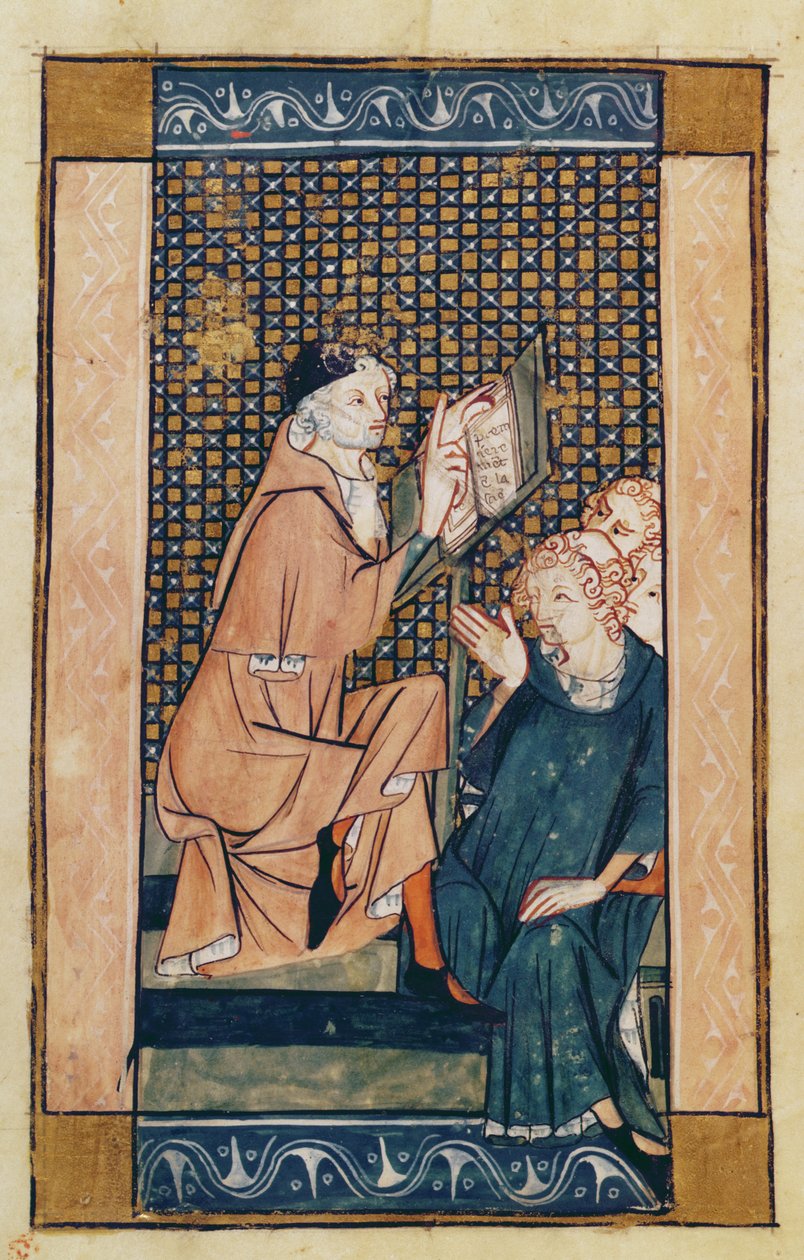 Ms 2030 fol.1v Henri de Mondeville (n.1260-n.1320) opettaa, La Chirurgie de Maitre Henri de Mondeville tekijältä French School