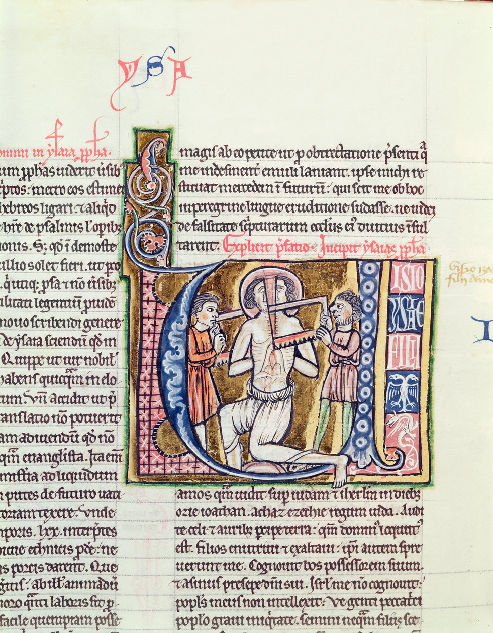 Ms 21 fol.98v Jesajan marttyyrikuolema, Raamatusta tekijältä French School