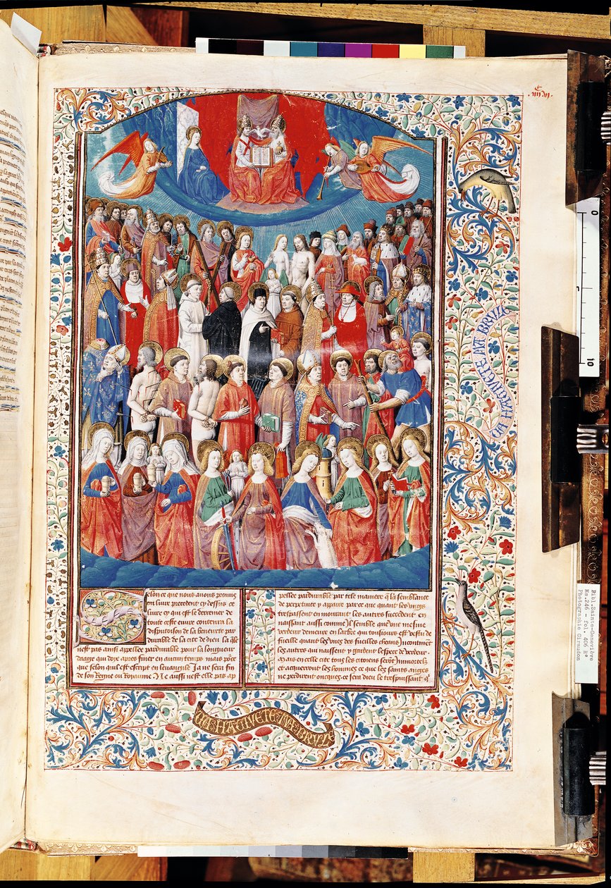 Ms 246 f.406r Paradise, Pyhän Augustinuksen Hippo (354-430) teoksesta De Civitate Dei tekijältä French School