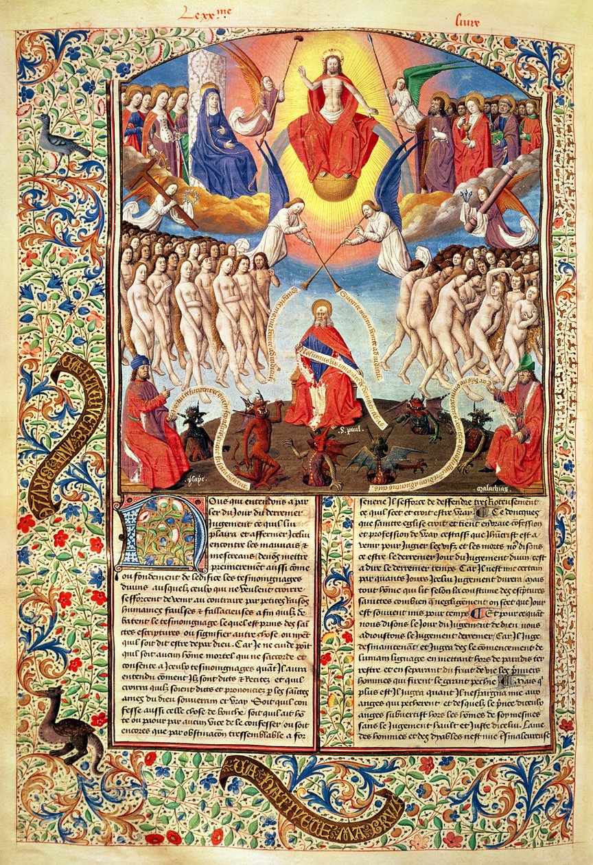 Ms 246 fol.371v The Last Judgement, De Civitate Dei, St. Augustine of Hippo (354-430) tekijältä French School