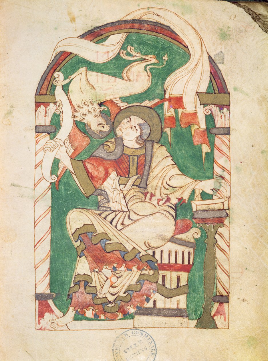 Ms 24 fol.53 St. Mark, Corbie Abbeyn evankeliumista tekijältä French School