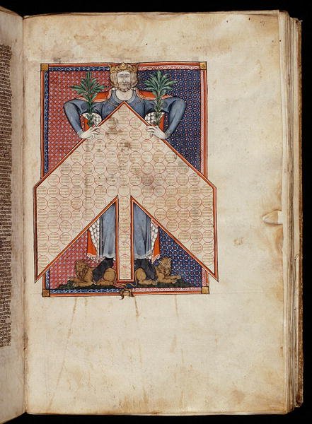 Ms. 262, f.71r: Sukulaisuuspuu Gratianuksen dekretumista, n. 1300 (vellum) tekijältä French School