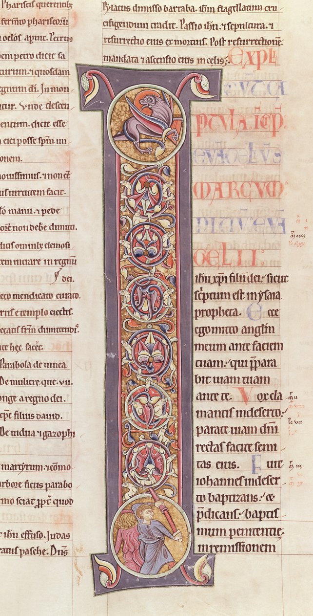 Ms 2 fol.175 t.2 Pyhän Markuksen evankeliumi, Saint-Andre aux-Bois