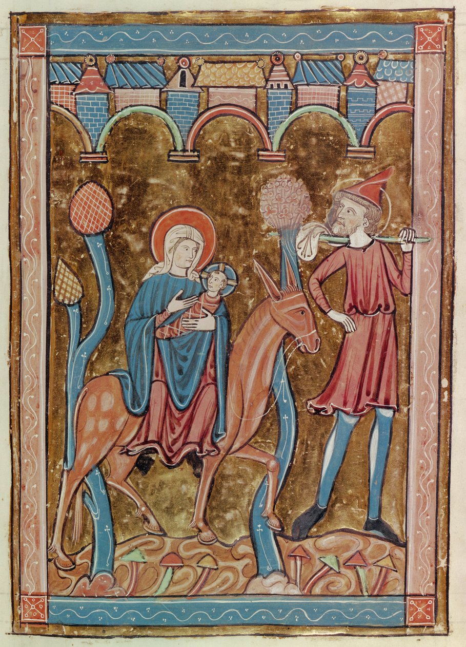 Ms 3016 fol.12 Lento Egyptiin, Psautier a lUsage de Parisista tekijältä French School