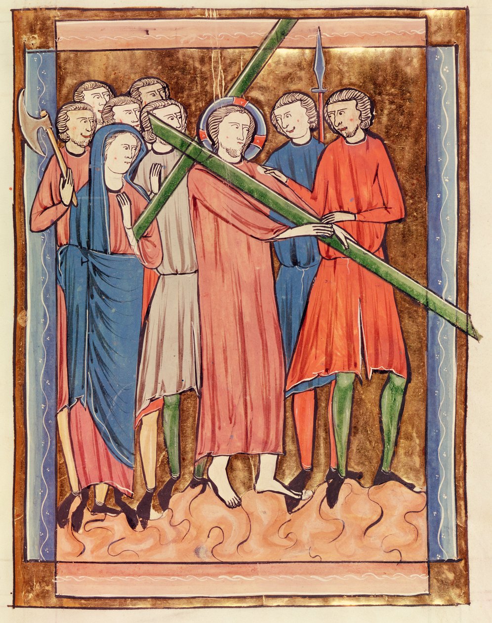 Ms 3016 fol.16 Kristus kantaa ristiä, Psautier a lUsage de Paris tekijältä French School