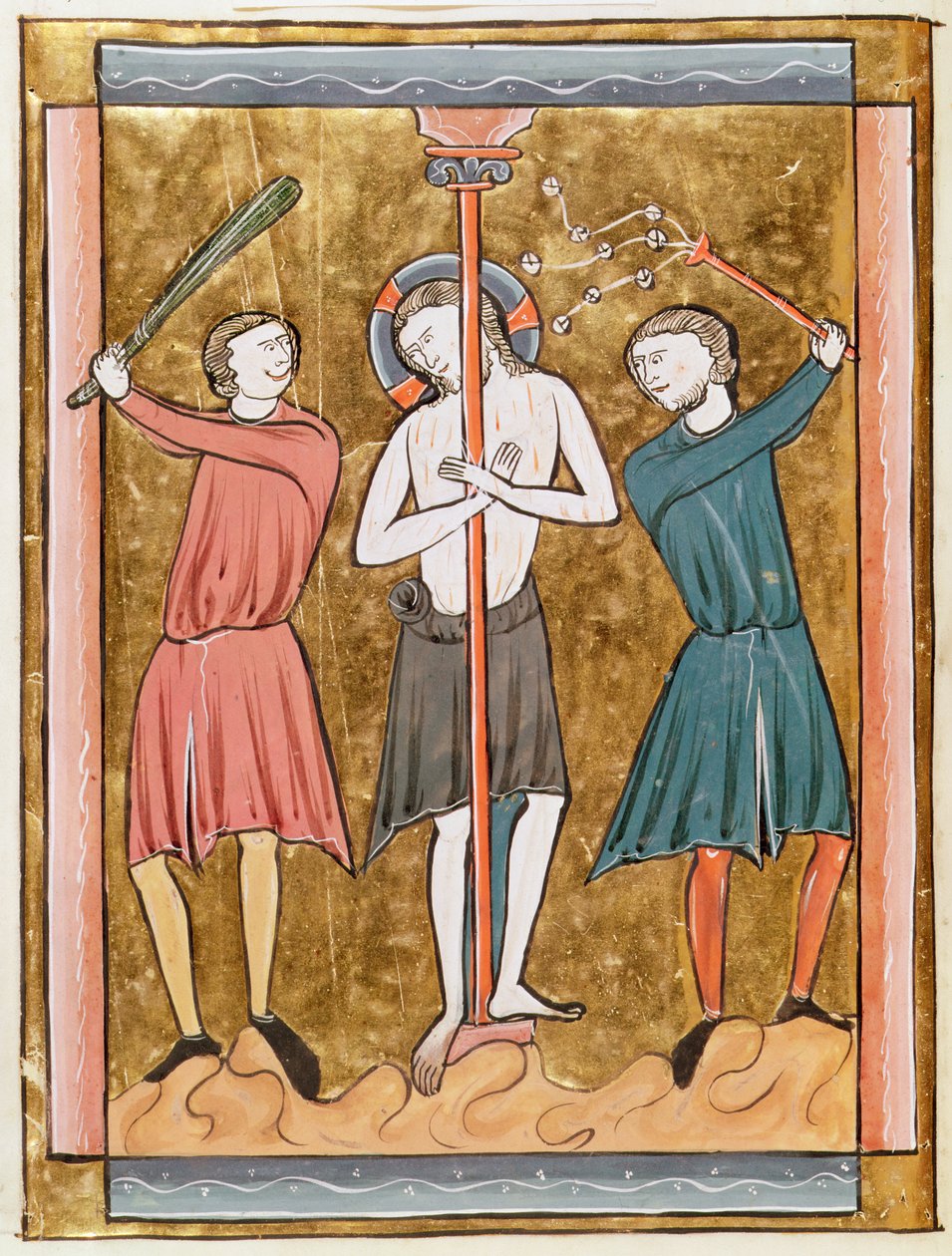 Ms 3016 fol.17v The Flagellation, Psautier a l