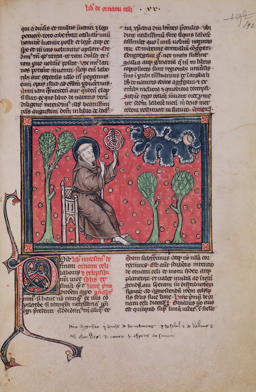 Ms 320 Fol.192 The Heavens, Thomas van Cantimpren (1201-72) De Natura rerumista tekijältä French School