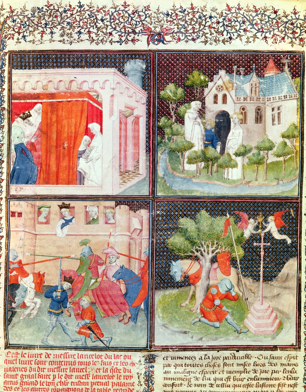 Ms 3479 fol.1 The Story of Lancelot and the Quest for the Holy Graal, Livre de Messire Lancelot du Lac (katso myös 178930) tekijältä French School
