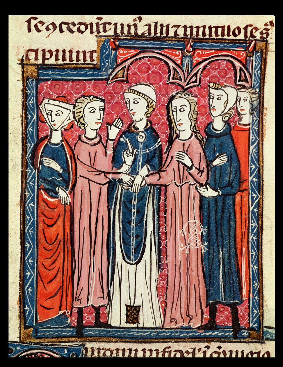 Ms 372 fol.153 A Marriage, Decrets de Gratienilta tekijältä French School