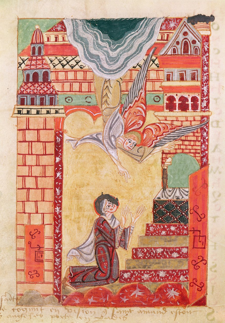 Ms 501 Vision of St. Aldegonde of Maubeuge, teoksesta The Life and Miracles of St. Amand tekijältä French School
