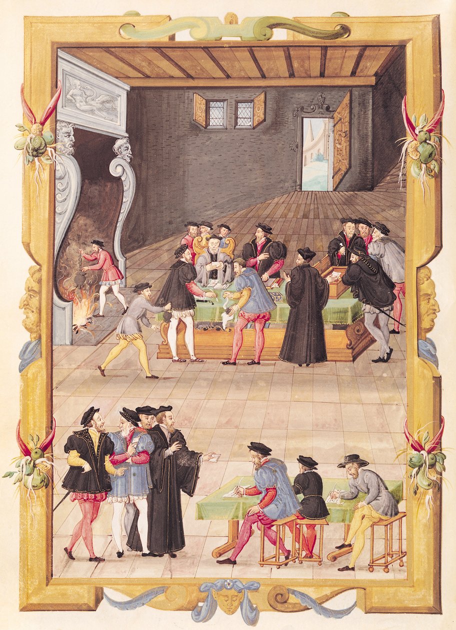 Ms 5169 f.2v Notaarit ja kuninkaan sihteerit College of Notary and King